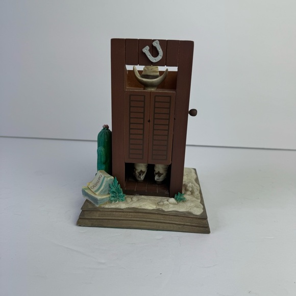Vintage 1982 San Francisco Music Box Co Cowboy Outhouse Home on the Range Funny - Picture 6 of 9